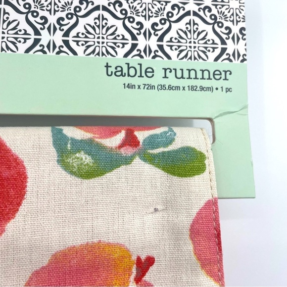 NWT Hobby Lobby “The Spring Shop” Peach Print Table Runner – 14"x72" - Picture 3 of 5